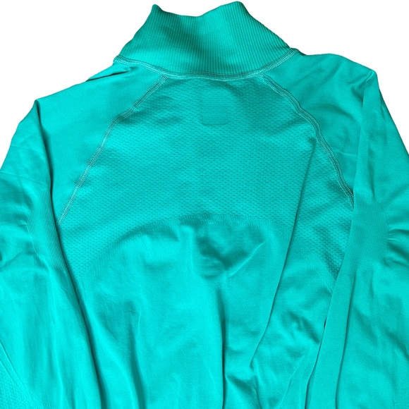 Lucy Womens T-Shirt Large L Teal Blue Athletic Strech 1/4 Zip Running Activewear - Picture 6 of 12